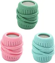 PERSELOSO 3Pcs Washing Ball Set Winding for Washing Machine Tpe Sponge Laundry Balls Efficient Hair Debris Removal Essential Laundry Accessory