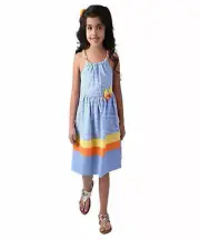 Jona Michelle Girls Sleeveless Sundress, Blue Stripe, 8