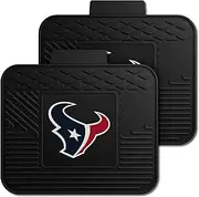 Fanmats 12363 NFL Houston Texans Rear Second Row Vinyl Heavy Duty Utility Mat, (Pack of 2),Black,14"x17"