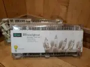 2 Sets of 100 Clear Mini Christmas Lights white Cord Energy Saver Bulbs Flashing