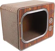 Mipcase Cozy Cube Cat House Scratching Pad Fun Television Design for Indoor Cats Secure Resting Place Engaging Playhouse