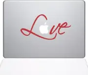 The Decal Guru Love's Signature Decal Vinyl Sticker, Red, 15" Macbook Pro