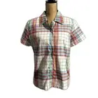 NWT Vintage Lemon Grass Rainbow Plaid Button Down Short Sleeve Size Small