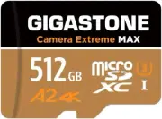 GIGASTONE 512GB MicroSDXC Card, 4K Camera Extreme MAX Series Speed Up to 160MB/s