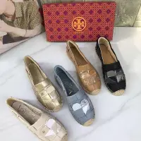 在飛比找Yahoo!奇摩拍賣優惠-TORY BURCH 純原莞TB桃心漁夫鞋女手工編織淺口一腳