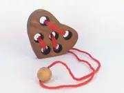 Brain teaser String 3D puzzle, Only One Love Puzzle, challenge handmade brain teaser wood brain teaser,