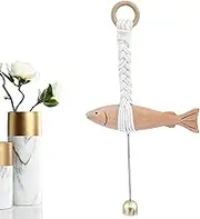 Wood Fish Sculpture Decor - Antique Wood Fish Decor Ornament with Bell | Hand Carved Decoration for Home Lake House Bedroom Village Hotel