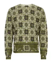 Etro Floral Pattern Knitted Jumper S,M Green