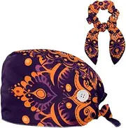 [YTYVAGT] Scrub Caps Women,Scrub Hats Suitable for Women,Art Pattern Flower Mandala