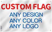 Anley Custom Flag 4x6 Foot Customized Flags Banners - Personalize Print Your Own Logo/Design/Words - Vivid Color, Canvas Header and Double Stitched 4 X 6 Ft - Single Sided (4 Corner Grommets)