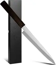 Sashimi Sushi Knife - Knife for Cutting Sushi & Sashimi, Fish Filleting & Slicing, Power Steel Blade with Ebony Wood and Ox Horn Handle (8")