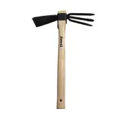 Anvil 14-2/5 in. Wood Handle Digging Hoe/Cultivator Combo