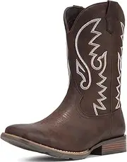 [IUV] Cowboy Boots For Men Western Boot Durable Fashionable Retro Classic Embroidered Pull On Slip Resistant Boots