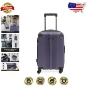Durable 20-Inch Hardshell Carry-On Luggage with 4-Wheel Spinners, Smokey Purple