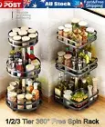 1/2/3 Tier Lazy Susan Spin Rotate Spice Rack Kitchen Cabinet Organiser Shelf