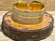 New Bohemian Vintage Tibetan Bronze Metal Carving Wave Design Cuff Bangle.