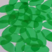 Sequin 1.5" Side Hole Oval Vinyl Go Go Trans Green. Made in USA