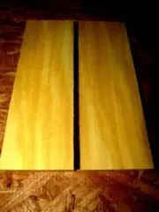 EIGHT (8) PIECES EXOTIC SANDED YELLOWHEART THIN WOOD LUMBER 12" X 4" X 1/8"