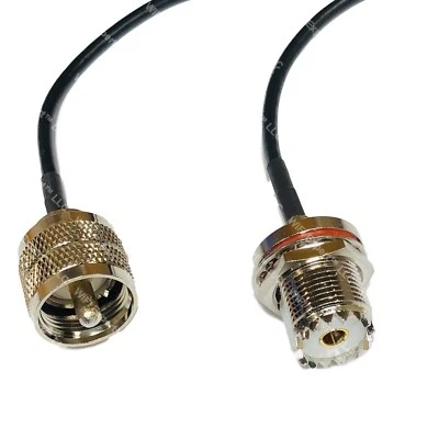 RG174 SO239 PL259 UHF Male to UHF Female Bulkhead Coaxial RF Pigtail Cable USA