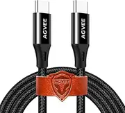 AGVEE 15ft Ultra Long USB-C to USB-C Cable Fast USBC Cord, Type-C to C Cable, PD 60W Charging Cord for iPhone 16 15, Samsung S25 S24 S23 S21 S20 S10 Note 10 20, iPad Pro, Black