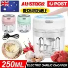 250ML Electric Garlic Food Chopper Vegetable Chopper Grinder Blender Crusher AU