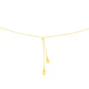 Sterling Silver Gold Plated Polished Double Tear Drop Pendant Chain