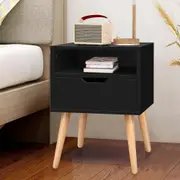 ALFORDSON Bedside Table Nightstand Storage Cabinet Scandinavian Black