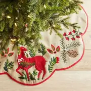 Pier 1 Imports Reindeer Burlap Christmas Tree Skirt - 50" Dia
