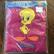 Tweety Bird Kids Poncho with Hood New in Package Pink Vinyl Ages 5+ From 1998