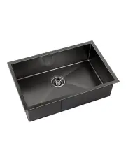 [Cefito] Kitchen Sink Stainless Steel 70X45CM Basin Single Bowl Laundry in Black