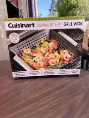 Cuisinart 11" x 11" Stainless Grill Wok Outdoor Grill Brand New In Box