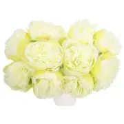 Artificial Flower Heads, Silk Peony Plants Hydrangea Green Faux Flowers 10Pcs