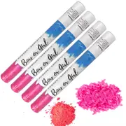 4pcs Confettified Holi Powder Smoke & Confetti Cannon Launcher Popper for Gender Reveal Party 45cm L Pink
