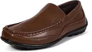 [DEER STAGS] Boy's Booster Loafer, Dark Luggage, 7 Big Kid