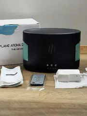 Flame Diffuser Humidifier Nature Sounds Bluetooth Speaker Remote Control 450ml