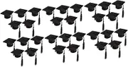 30 pcs Graduation Hat Bottle Topper Mini Graduation Caps with Tassel for Wine Bottles Fun Party Decorations Unique Present for Friends