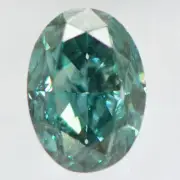 Oval Shape Diamond Fancy Greenish Blue Enhanced 0.52 Carat SI2 IGI Certificate