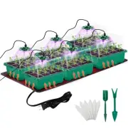 Seed Starter Tray with Grow Light & Heat Mat- 6 Pack 72 Cell Durable Easy Use...