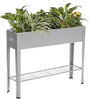 ProGard Raised Garden Bed, Garden Raised Planter Box with Legs, Galvanized Garden Planter for Herbs and Vegetables (40" Grey)