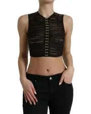 Dolce & Gabbana Mesh Crop Top TSH84290 Women Brown