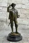 Real Pure Classic Bronze Cavalier Cavalry Soldier Renaissance Sculpture Art Deco