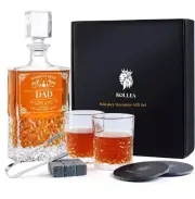Gifts for Men Dad Fathers Day, Kollea Whiskey Decanter Set with 2 Clear