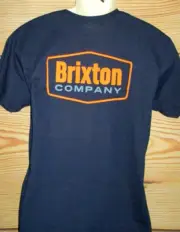 MENS BRIXTON NAVY BLUE T-SHIRT SIZE M