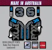 FOX style Factory 36 - 2021 Fork Decals Stickers grey/blue pin/black Laminated