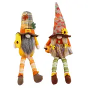 Fall Thanksgiving Gnome with Maple Hat Corn Sunflower Long Legs for Doll Decor