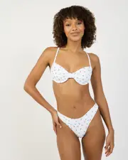 [Topanga] Topanga Women's Gale Underwire Bikini Top in White/Pink Size 8 8 White/Pink