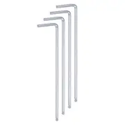 4pcs Ball End Hex Key Wrench 2.5mm L-Shape Long Arm Metric Wrenches, Silver