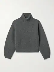 [TOTEME] TOTEME - Ribbed Wool-blend Turtleneck Sweater - Gray - medium medium Gray