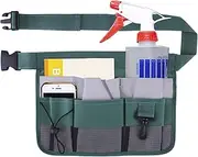 Gardening Tool Waist Bag Belt Heavy Duty Oxford Tool Apron with 7 Pockets of Different Sizes and Depth (Green)