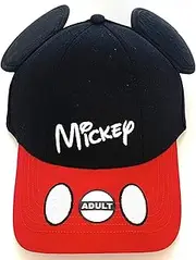 [Disney] Adult Mickey Mouse Ears Baseball Cap, Black Red, One Size